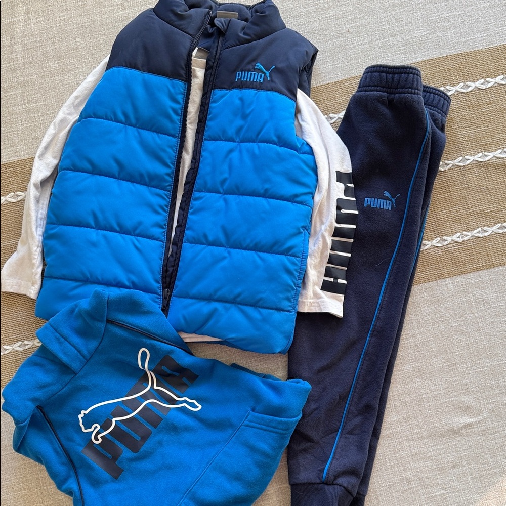 Puma Black and Blue Puffer Vest
